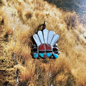 Vintage Native American Sunface Pendant